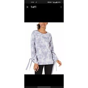 Ideology Women's Tie Dye Yoga Sweatshirt Top, Tranquility 3/4 Sleeve Sz L